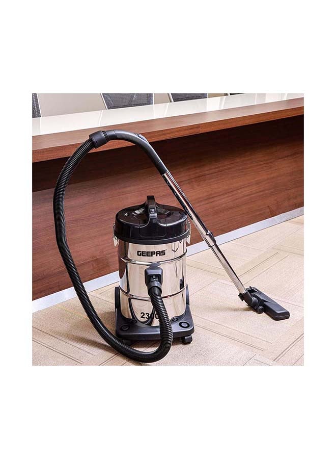 GEEPAS 2-in-1 Blow and Dry Vacuum Cleaner, Powerful Copper Motor, Stainless Steel Tank - Dust Full Indicator - 2-Year Warranty 23 L 2300 W GVC2597 Silver/Black  - Image 3