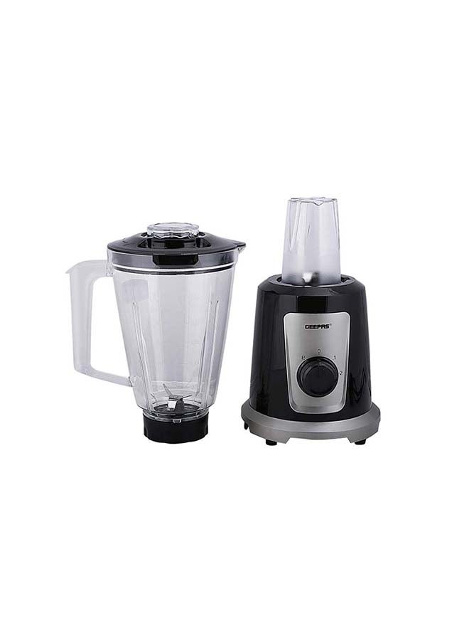 GEEPAS - 2-In-1 Multifunctional Blender, 2 Speed Control With Pulse Function, Stainless Steel Cutting Blades, Plastic Jars, Coffee Bean Grinder, Non Slip Feet For Stable 1.5 L 550 W GSB44030 Black/Grey/Clear - Image 1