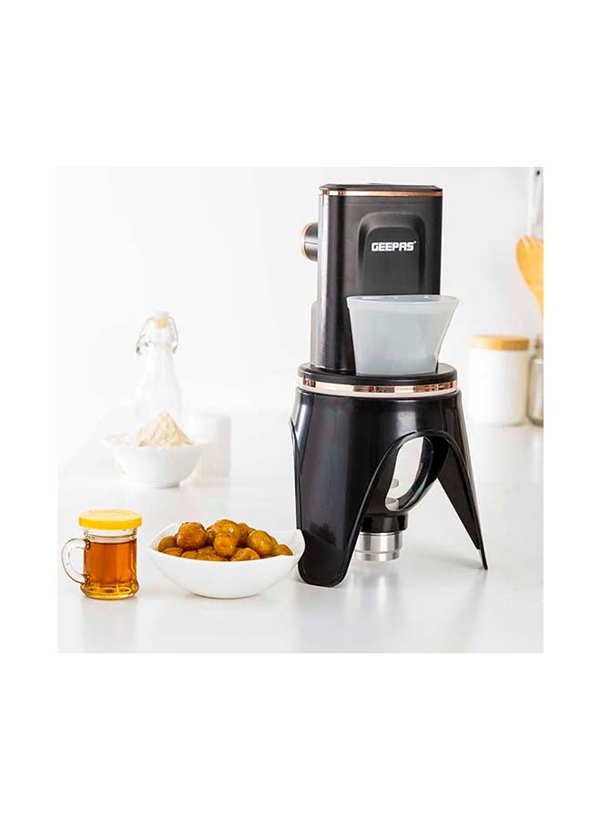 GEEPAS Sweet Dumpling/Luqaimat Maker1L Bowl Capacity  Digital Screen Counter  3 Dough Ball At A Time  On/Off Switch  Easy To Clean GSM63046 Black/Gold - Image 3