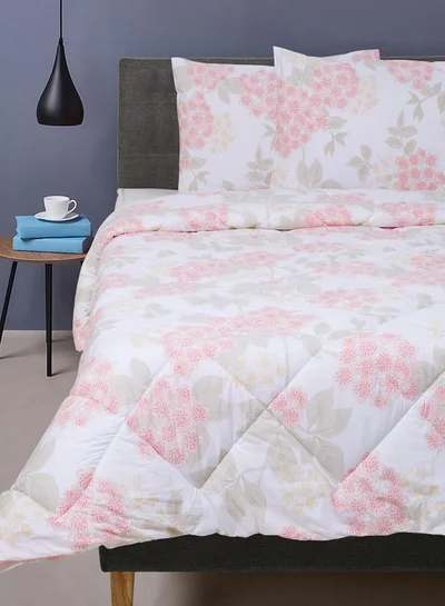 ايست من نون Comforter Set With Pillow Cover 50X75 Cm, Comforter 160X220 Cm - For Double Size Mattress - Blush Pink 100% Cotton Percale - Sleep Well Lightweight And Warm Bed Linen Blush Pink