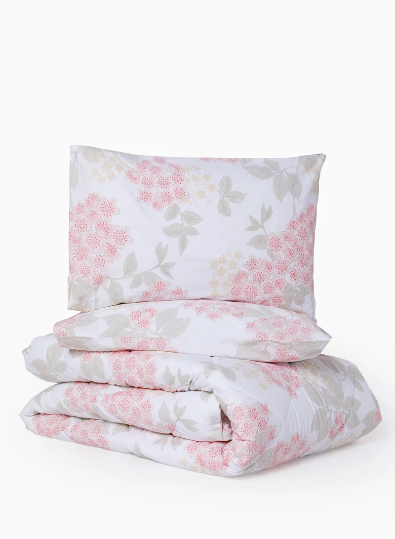 Noon East Comforter Set With Pillow Cover 50X75 Cm, Comforter 240X200 Cm - For Queen Size Mattress - 100% Cotton Cordelia Percale - Sleep Well Lightweight And Warm Bed Linen Cordelia Blush