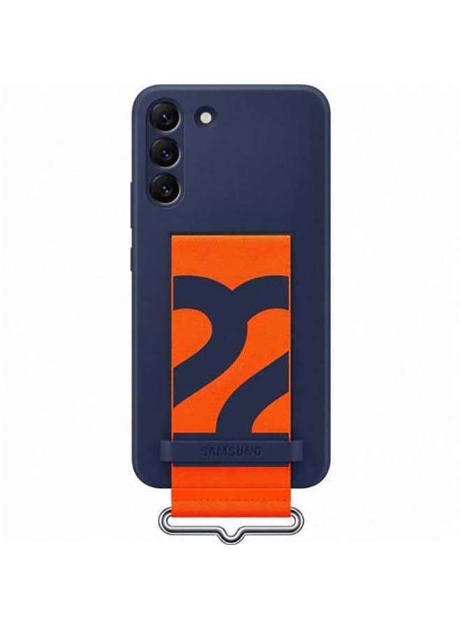 Protective Silicone Case Cover For S22 Plus With Strap Navy