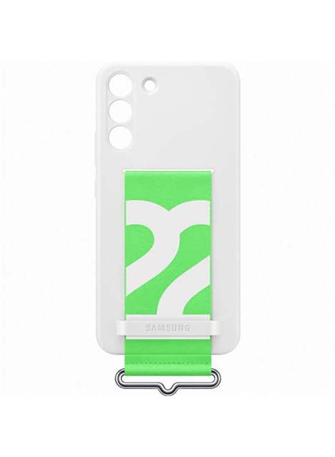 Samsung Protective Silicone Case Cover For S22 Plus With Strap white - Image 2