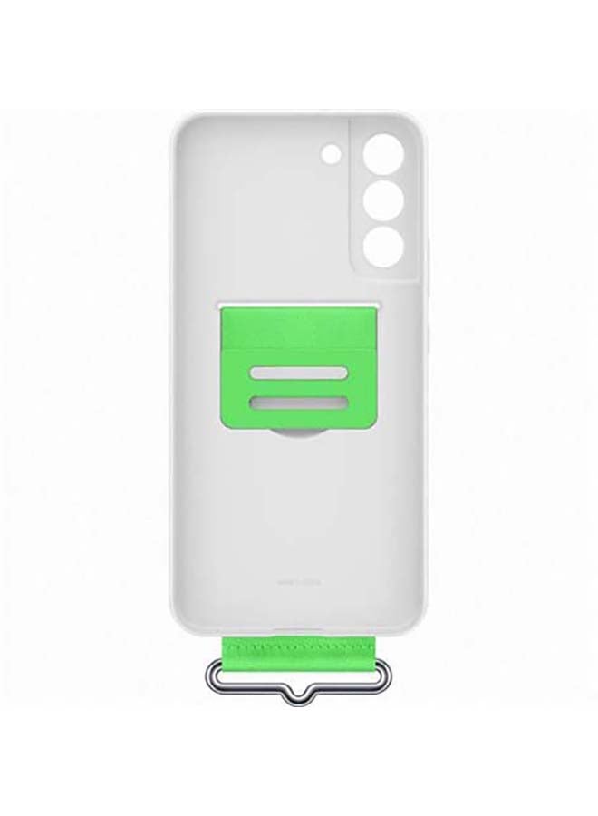 Samsung Protective Silicone Case Cover For S22 Plus With Strap white - Image 3