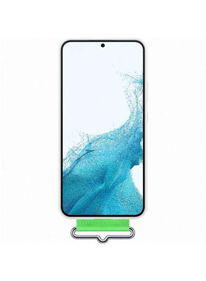 Samsung Protective Silicone Case Cover For S22 Plus With Strap white - Image 4