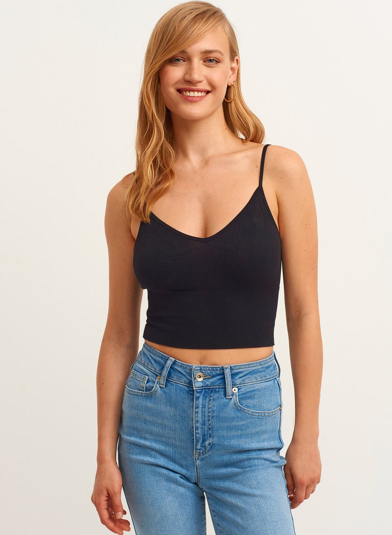 OXXO - Padded Tunic With Fashionable  Details Black - Image 1