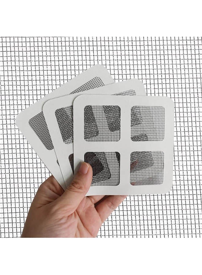 Generic 12 Pack Window And Door Repair Kit Fiberglass Repair Screen Patches Strong Adhesive Grey  - Image 2