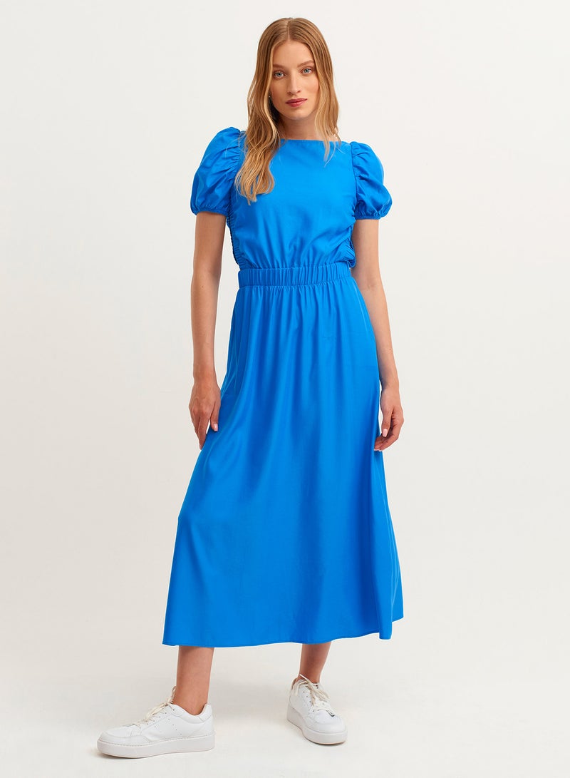 OXXO Midi Dress With Ballroom Sleeves Blue  - Image 1