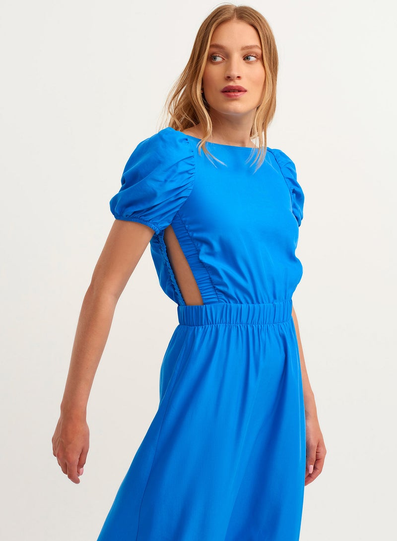 OXXO Midi Dress With Ballroom Sleeves Blue  - Image 2