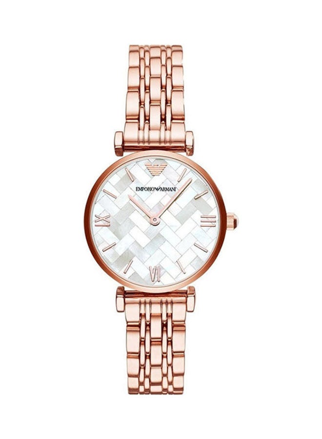 امبوريو ارماني ساعة يد بعقارب وسوار من الإستانلس ستيل طراز AR11110 للنساء - Image 1
