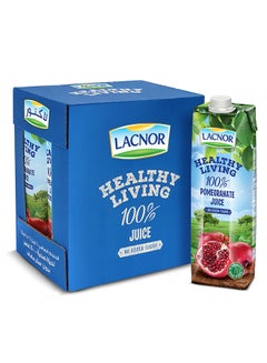 Healthy Living 100 Percent Pomegranate Juice, No Added Sugar 1Liters Pack of 6 - v1647265612/N39158498A_1