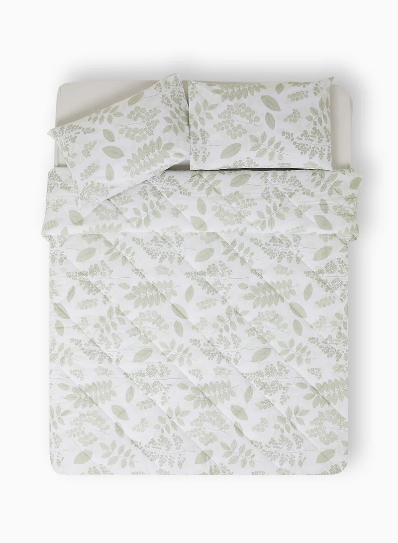 Noon East Comforter Set With Pillow Cover 50X75 Cm, Comforter 260X240 Cm - For King/Super King Size Mattress - 100% Cotton Morgan Percale - Sleep Well Lightweight And Warm Bed Linen Pink/Grey Green
