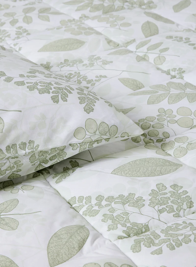 Noon East Comforter Set With Pillow Cover 50X75 Cm, Comforter 260X240 Cm - For King/Super King Size Mattress - 100% Cotton Morgan Percale - Sleep Well Lightweight And Warm Bed Linen Pink/Grey Green