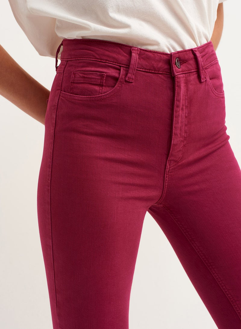 OXXO Cotton Carrot Fit Pants Burgundy  - Image 1