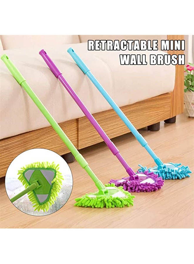 Extendable Triangle Mop 180 Degree Rotatable Adjustable Triangular Cleaning Mop Green 90cm - Image 2