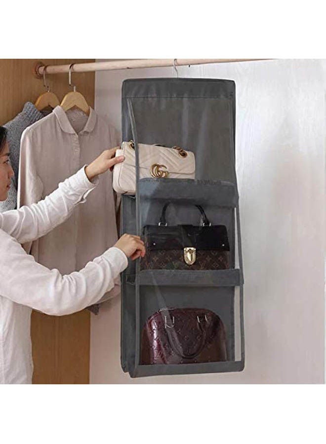 Generic Hanging Purse Handbag Organizer Grey 85x34cm  - Image 2