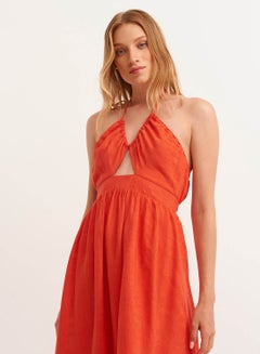 Cot-Out Detailed Maxi Dress Orange - v1647270384/N52869365V_2