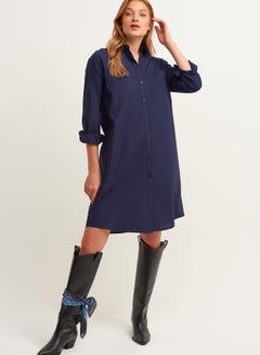 Plain Detailed Dress Blue - v1647272124/N52868011V_2