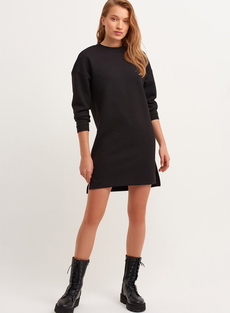 OXXO Plain Detailed Dress Black  - Image 2