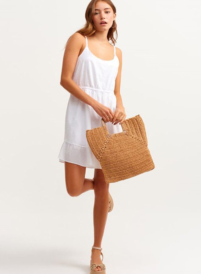 OXXO Plain Detailed Dress White  - Image 1