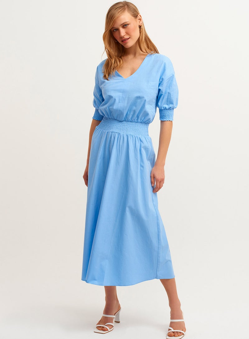 OXXO Plain Detailed Dress Blue Crap  - Image 1