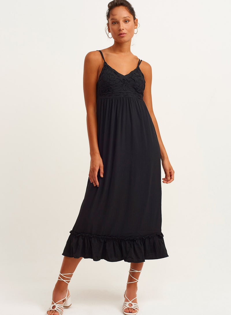 OXXO Cut-Out And Slit Detailed Dress Black  - Image 1