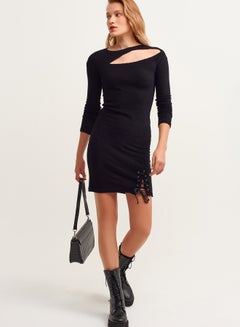 Mini Dress With Cut Out Details Black - v1647272584/N52868139V_1