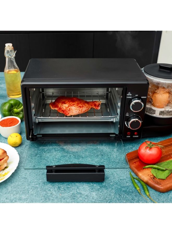 GEEPAS Multi-Function Breakfast Maker Oven | 800ml Health Pot | Kettle for Boiling Water 9 L 1050 W GBM63048 Black - Image 3