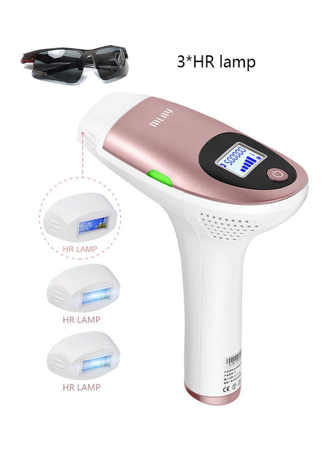 IPL Hair Removal Device 3*HR lamps T3 Face and Body Permanent Painless Hair Removal Device Pink 