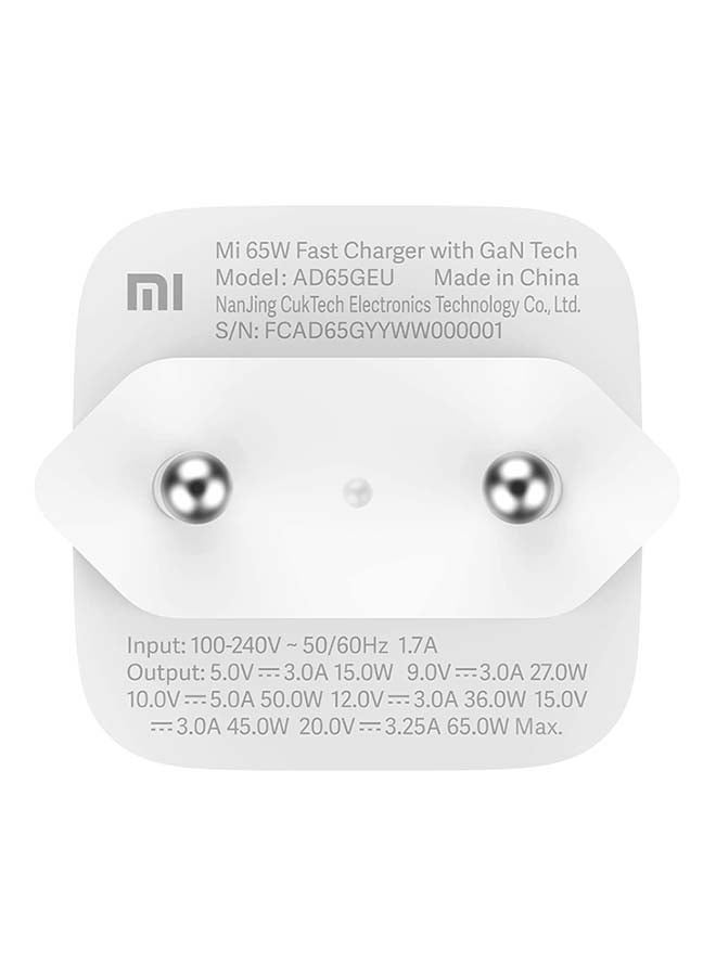 Xiaomi - Mi 65W Fast Charger with GaN Tech Type C 29188 White - Image 1