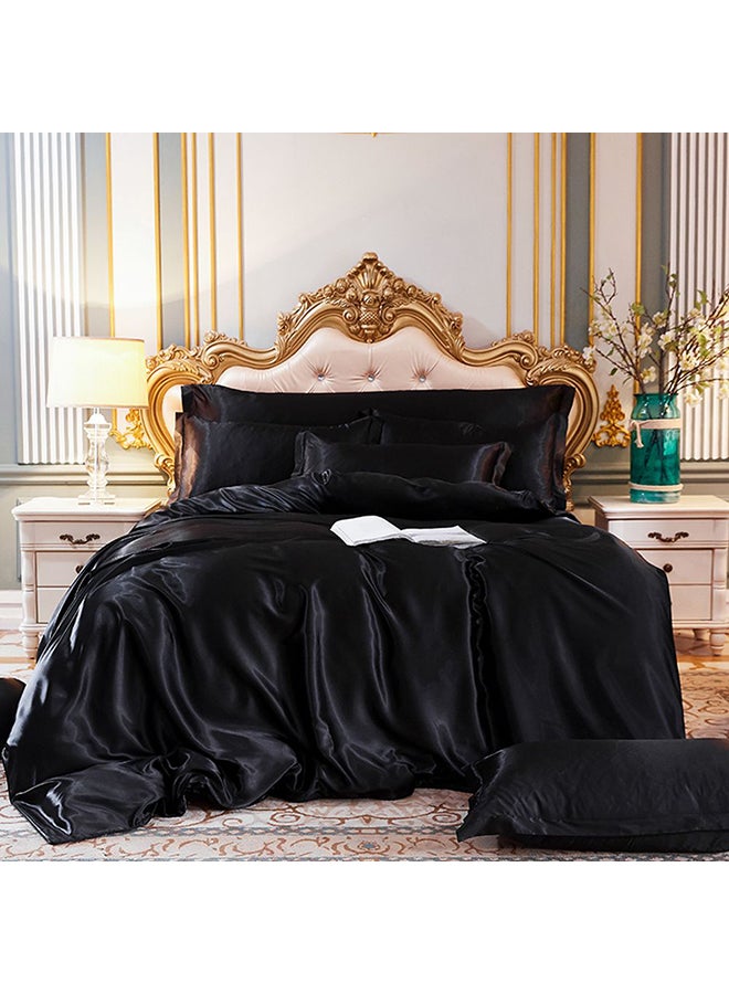 Sharpdo - 4-Piece Duvet Cover Set Polyester Black 220x240cm - Image 1