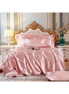 Sharpdo 4-Piece Duvet Cover Set Polyester Pink 200x230cm  - Image 1