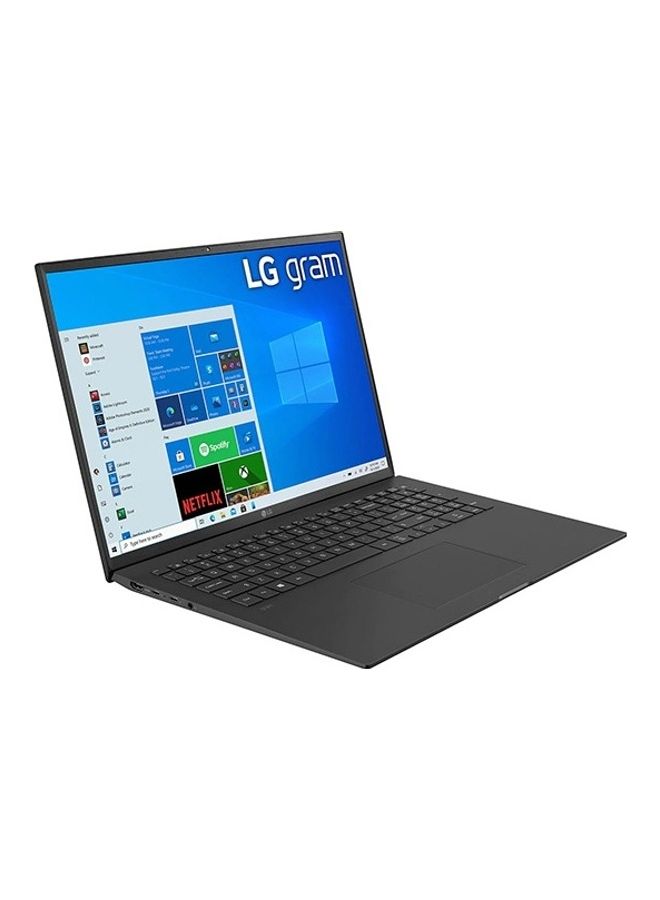 إل جي - كمبيوتر جرام بشاشة مقاس 17 بوصة بدقةٍ عالية الوضوح رباعية، ومعالج كور i7-1165G7 من الجيل 11، وذاكرة رام سعة 16 جيجابايت، ومحرك أقراص SSD سعة 1 تيرابايت، وبطاقة رسومات إنتل أيريس XE english_arabic أسود - Image 1