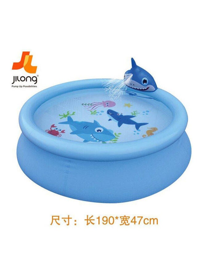 Jilong Sunclub Spray Shark Inflatable Indoor And Outdoor Pool 6.75x 18.5cm  - Image 1
