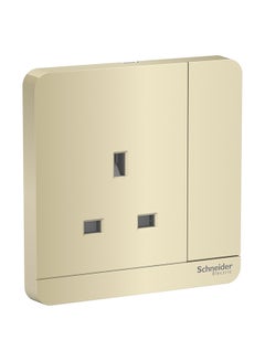 Schneider Electric 13A & 230V 1 Gang Single Switched Socket With Neon Gold 3.17cm 