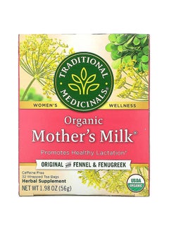 Traditional Medicinals Organic Mothers Milk Naturally Herbal Tea - 32 Wrapped Teabags  - Image 1