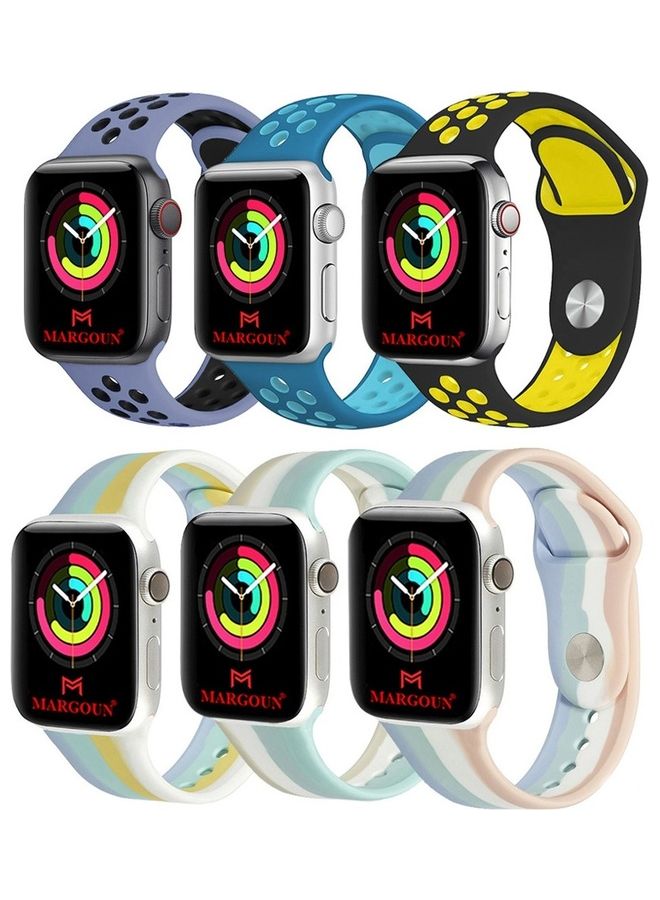 MARGOUN - Apple Watch 45Mm 44Mm 42 Silicone Sport Band 6 Pack Nike Design Collection 4 - Image 1