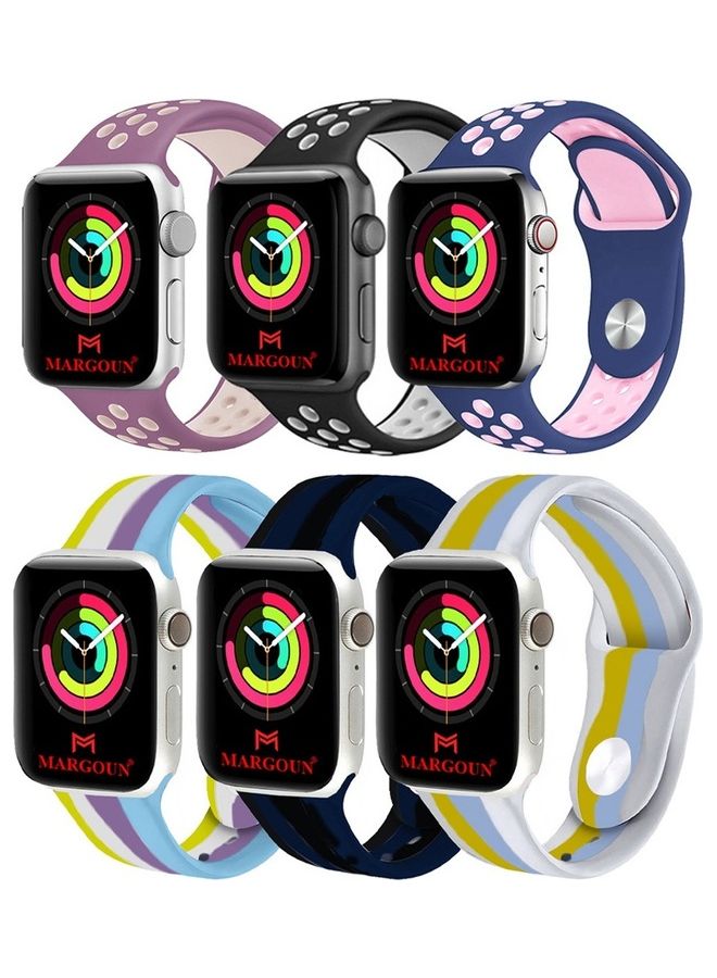 MARGOUN - Apple Watch 45Mm 44Mm 42 Silicone Sport Band 6 Pack Nike Design Collection 8 - Image 1