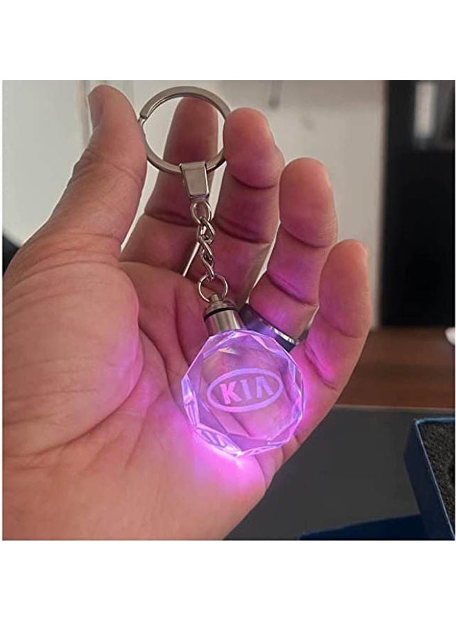 Kia Car Logo Keychain With Changing Color Light Key Chain - Image 3