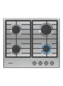 60 cm Built-In Hobs, Stainless Steel Top Plate, Front Control Panel, Cast-Iron Monoblock, Flat Enamelled Matt Burner Caps, 4 Gas Burners, Automatic Ignition, FFD, 7250W Max NBH6401 Silver - v1647340257/N52828724A_1