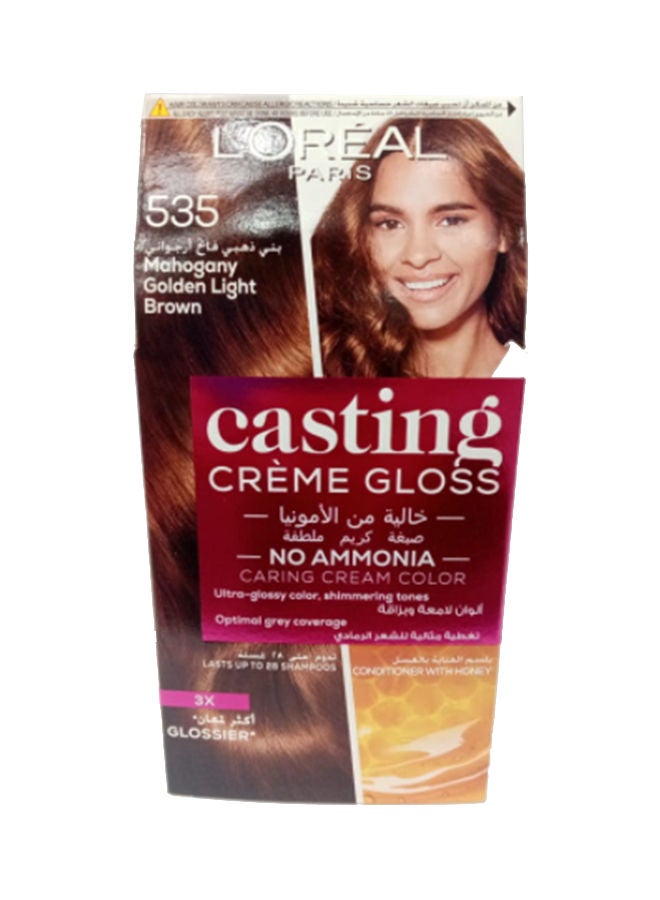 L'OREAL PARIS - L'Oreal Paris Casting Crème Gloss, 535 Mahogany Golden Light Brown 180ml - Image 1