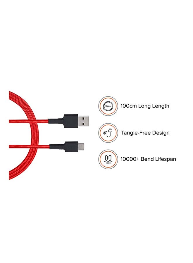 Xiaomi Mi Braided USB Type-C Cable Red - Image 2