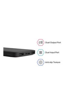 Xiaomi Redmi 10000 mAh Fast Charging Slim Power Bank (10W Charging, Dual Ports) Black  - Image 3