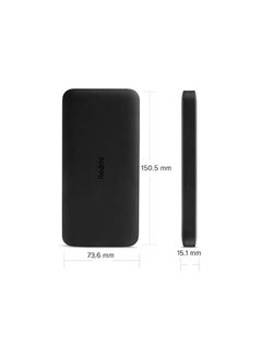 Xiaomi Redmi 10000 mAh Fast Charging Slim Power Bank (10W Charging, Dual Ports) Black  - Image 4