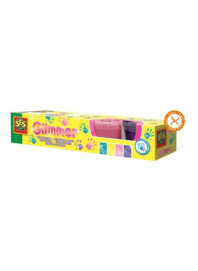 Children'S Glimmer Washable Fingerpaint Set 4 Paint Pots