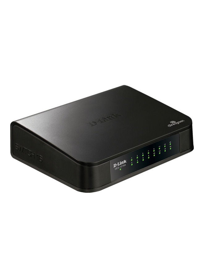 D-Link - 16-Port 10/100 Unmanaged Standalone Switch Uk Plug Black - Image 1