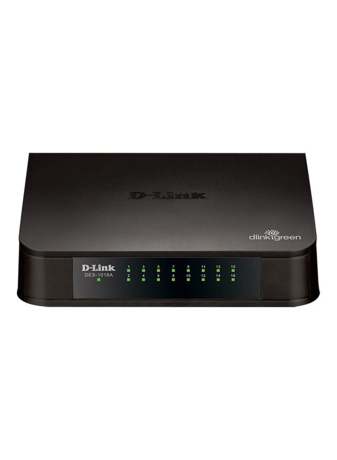 D-Link - 16-Port 10/100 Unmanaged Standalone Switch Uk Plug Black - Image 1