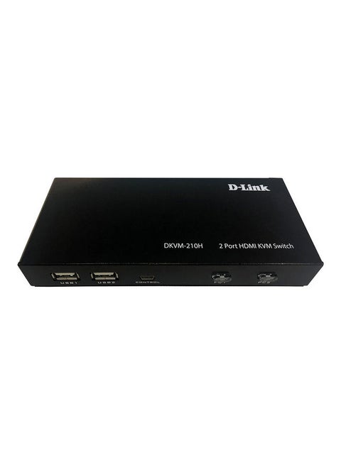 2-Port KVM Switch With HDMI And USB Ports Black