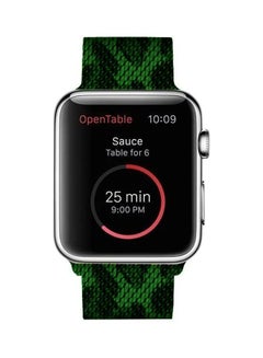 MARGOUN Stainless Steel Mesh Band For Apple Watch Series 7/6/SE/5/4/3/2/1 42mm 44mm 45mm Green/Black  - Image 3
