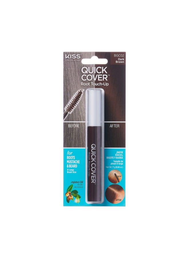 KISS Quick Cover Brush-In Hair Touch Up Mascara Dark Brown  - Image 1